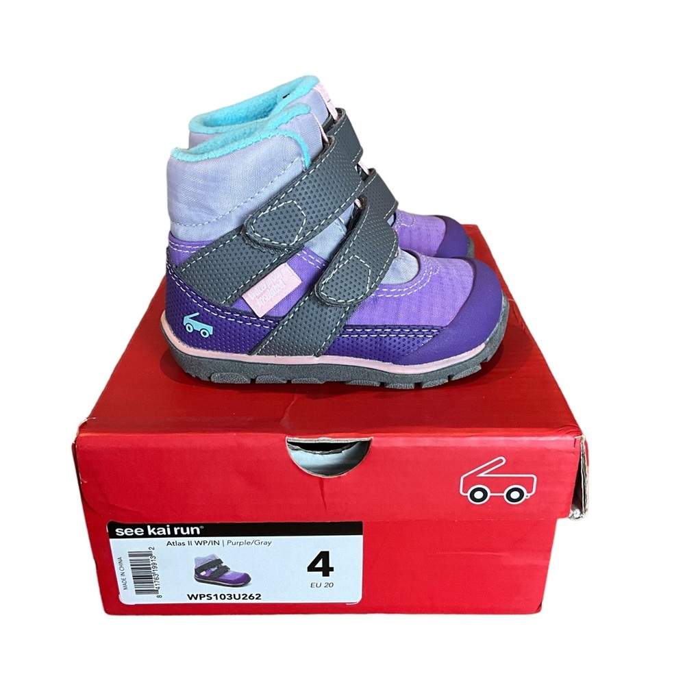 See Kai Run Purple and Gray Kids Boots
